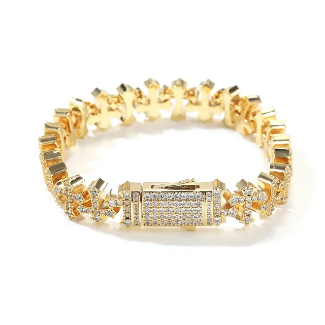 zircon azorite crucifix bracel