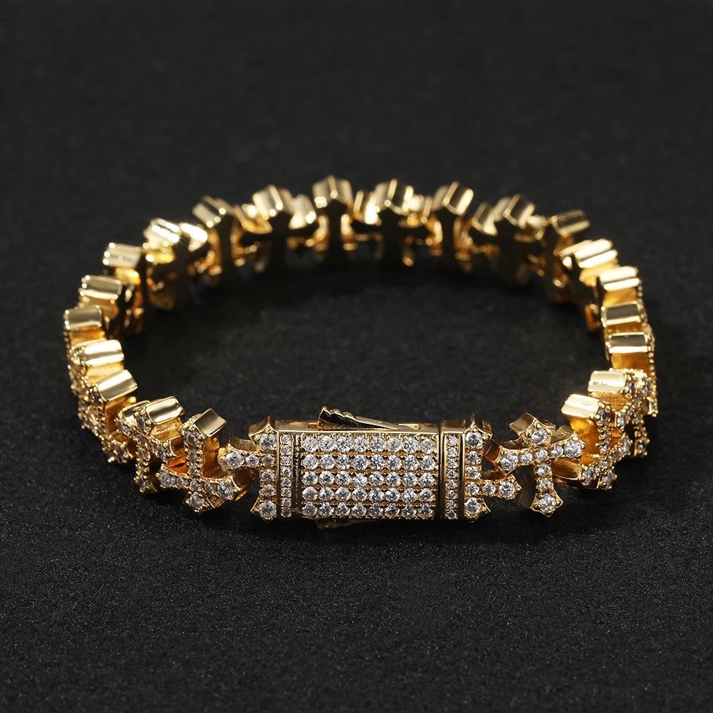 zircon azorite crucifix bracelet -3