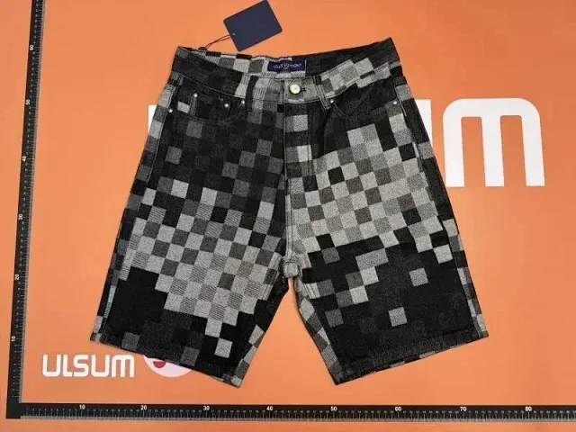 LV Jeans Shorts jorts Jacket set -5